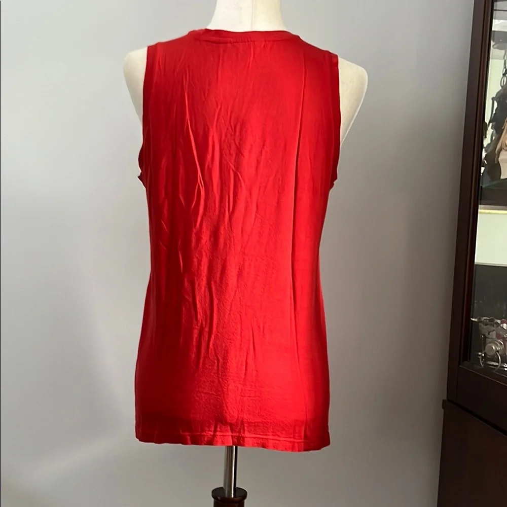 Banana Republic Red Tank Top with White Embroidery Size XS - Picture 2 of 6